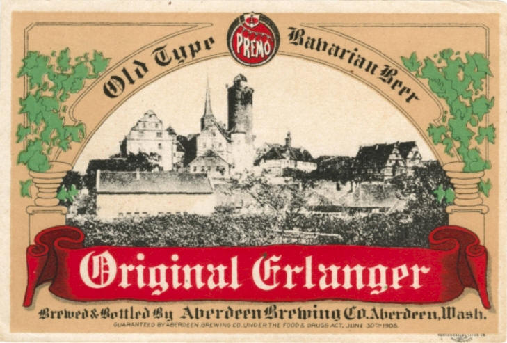 Original Erlanger beer label ca.1911