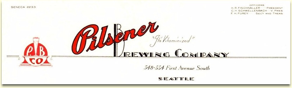 Pilsener Brewing Co. letterhead ca.1933