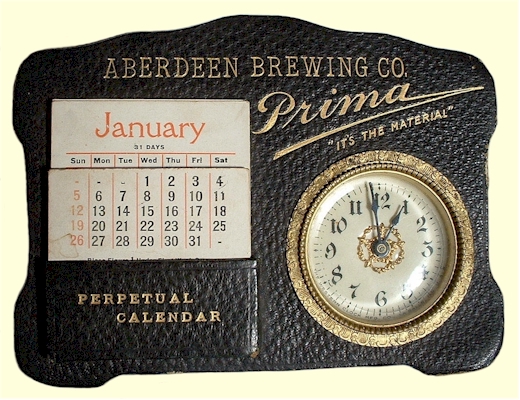 Aberdeen Brewing Company clock & calendar - photo