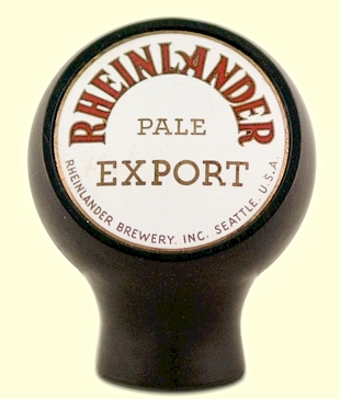Rheinlander Brewery, Inc. ball tap knob ca.1938