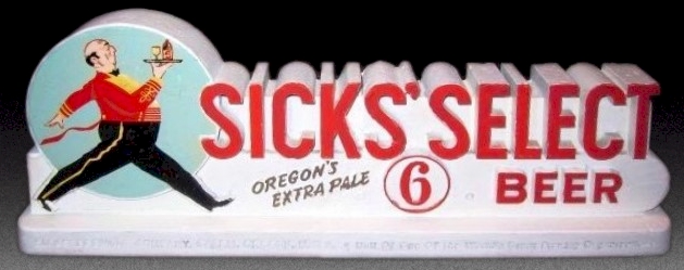 Sick's Select back-bar display, ca.1949