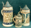 Three sizes of Aug. Lang steins