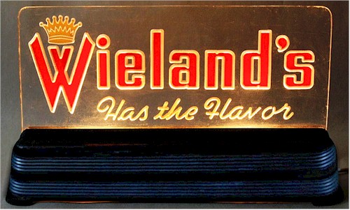 Wieland's lighted back bar sign