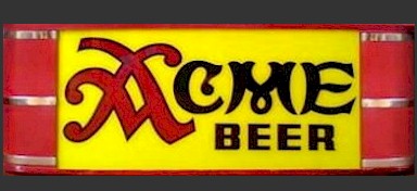 art deco Acme beer sign