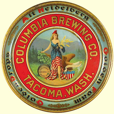 Columbia blue & red pre-pro beer tray
