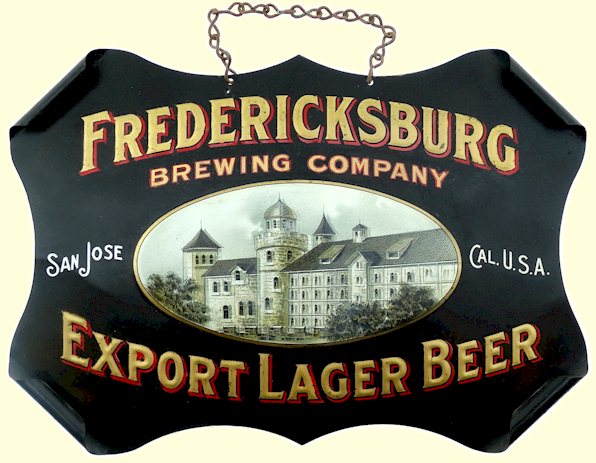 Fredericksburg Brewery rolled edge tin sign