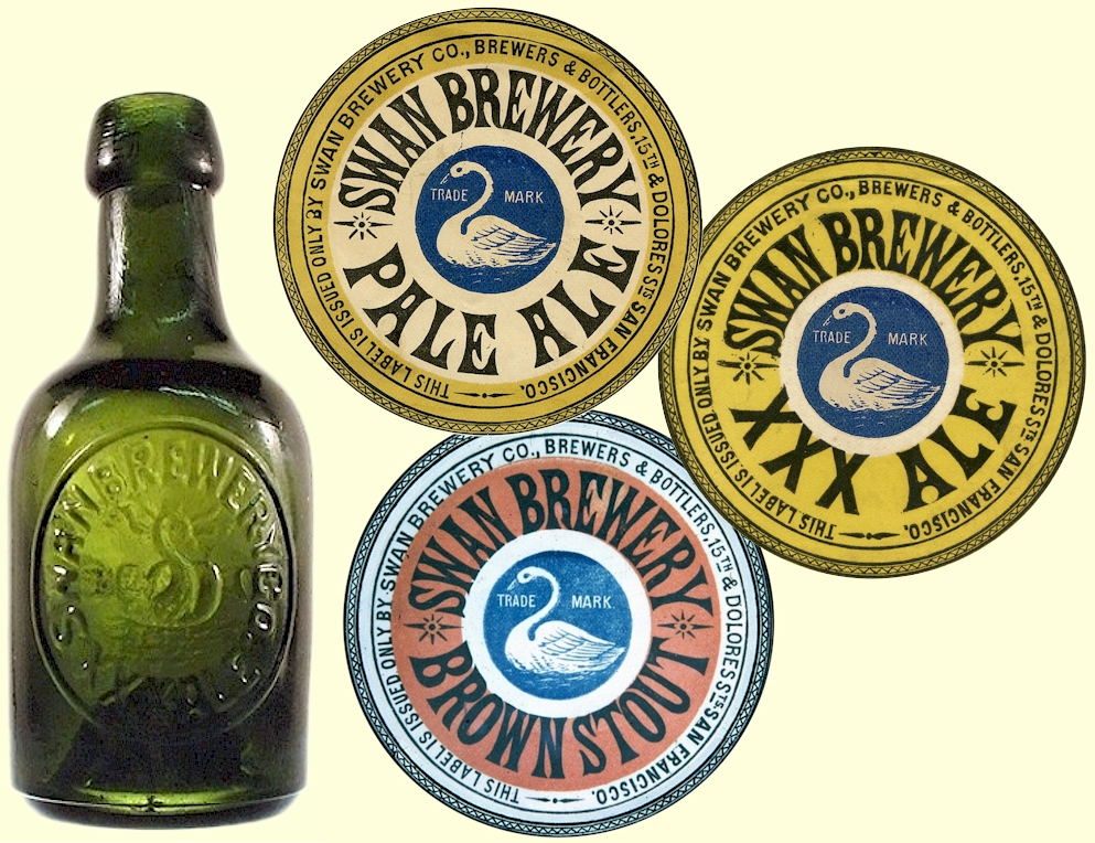 Swan bottle and labels
