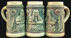 Three variations of Rainier's "Judge" stein.